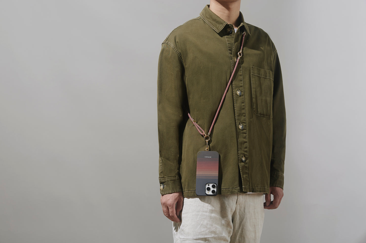 1 to 3 Phone Strap - Bonfire Red