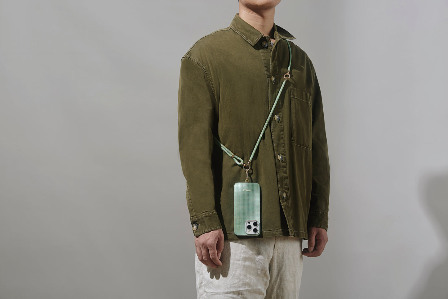 1 to 3 Phone Strap - Forest Green