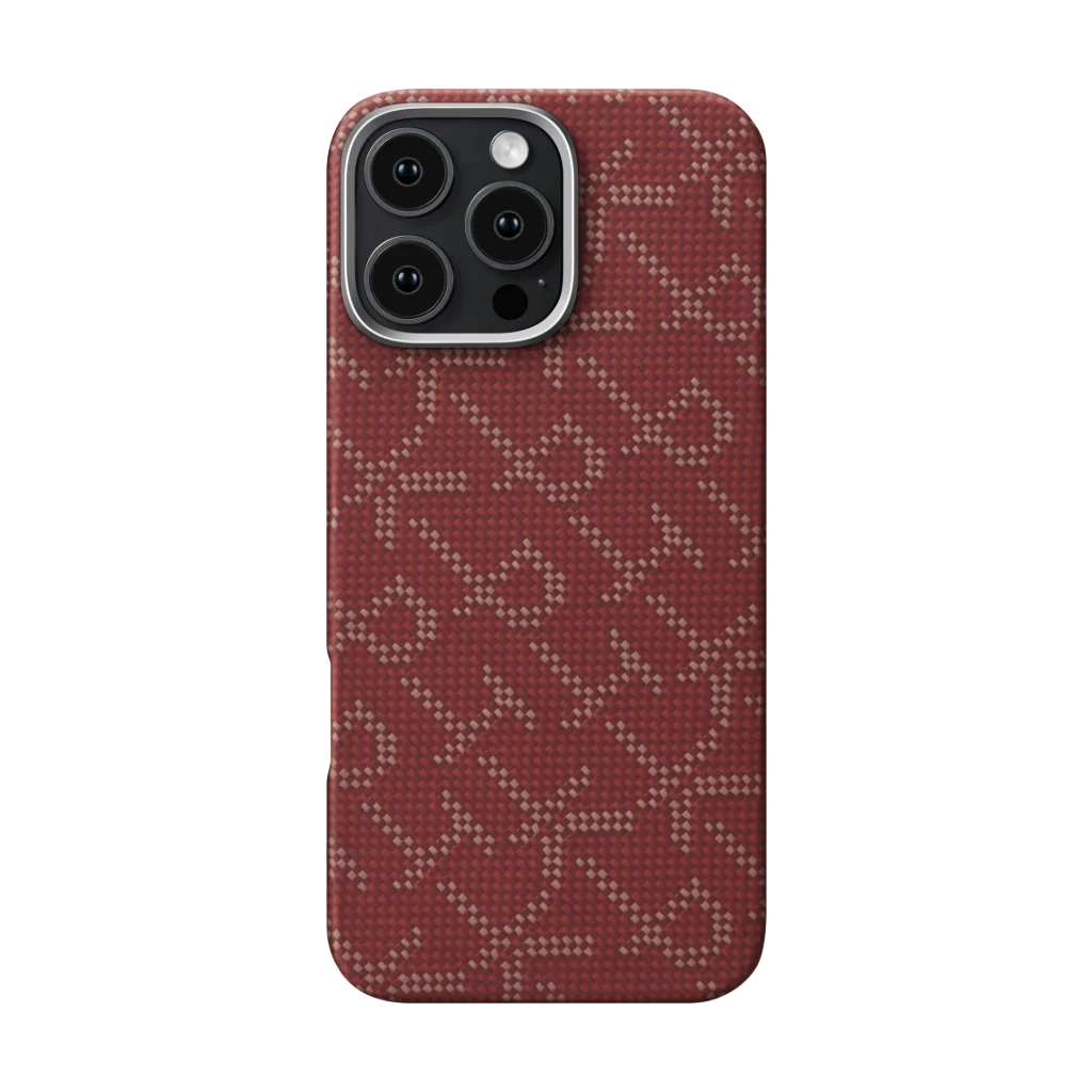 MONOGRAM Ultra Slim  - Red & Gold Case + Magnet Ring Stand