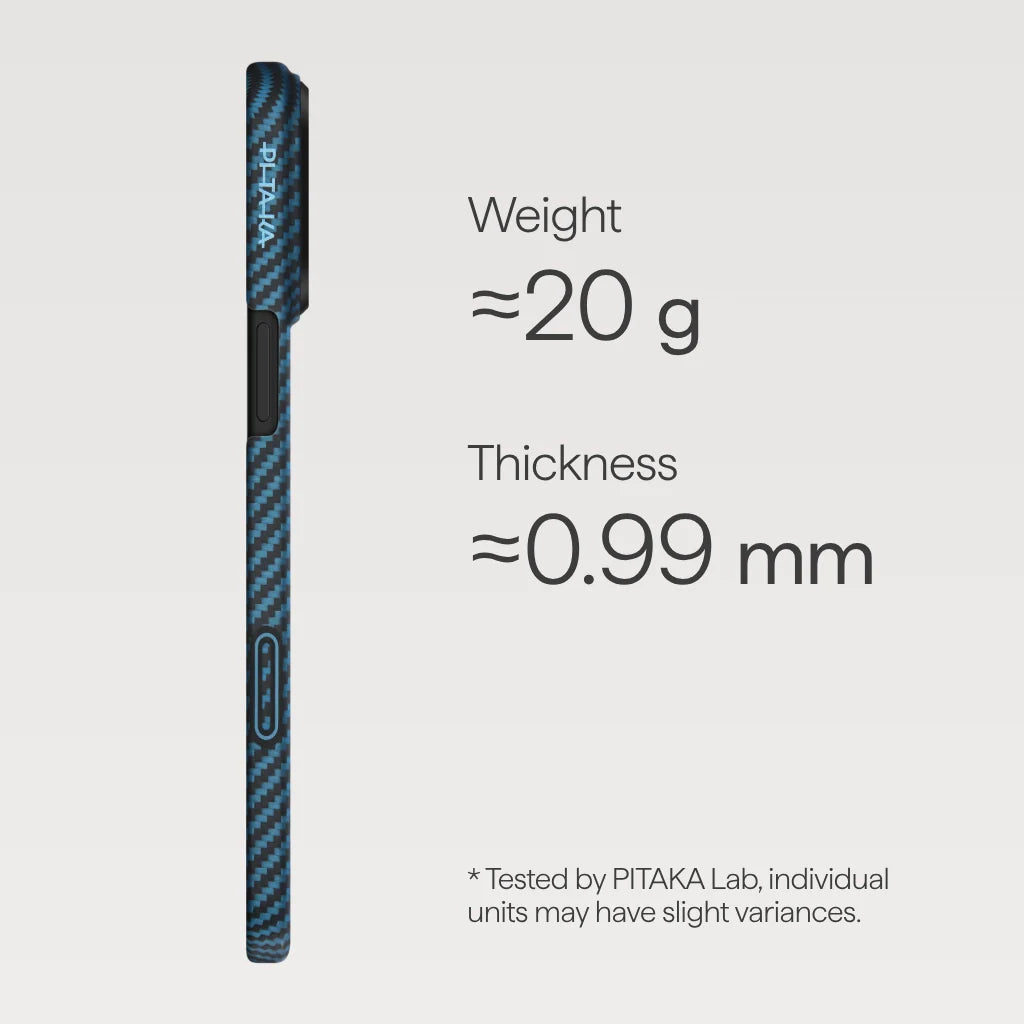 1500D Black/Blue (Twill) (PitaTap™)-iPhone 17 Pro Ultra-Slim Case