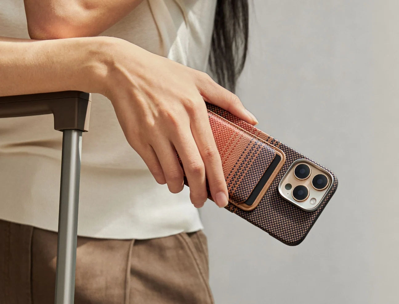 Magnetic Woven Wallet-Sunset