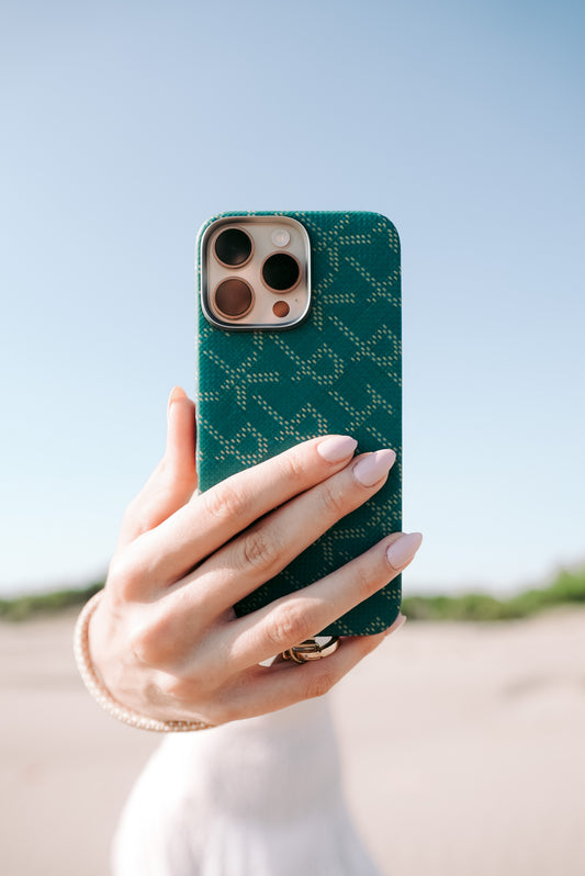 MONOGRAM Ultra Slim - Green & Gold Case with 3n1 Body Strap Set