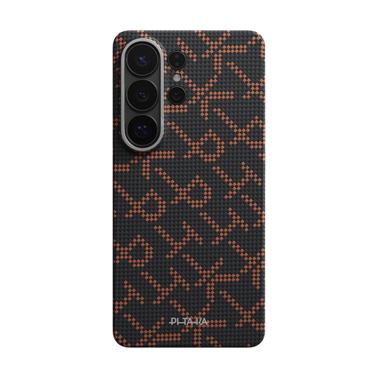Samsung Galaxy S26 Ultra Edge Case PITAKA Leaping - Orange Black (Aaron Button)