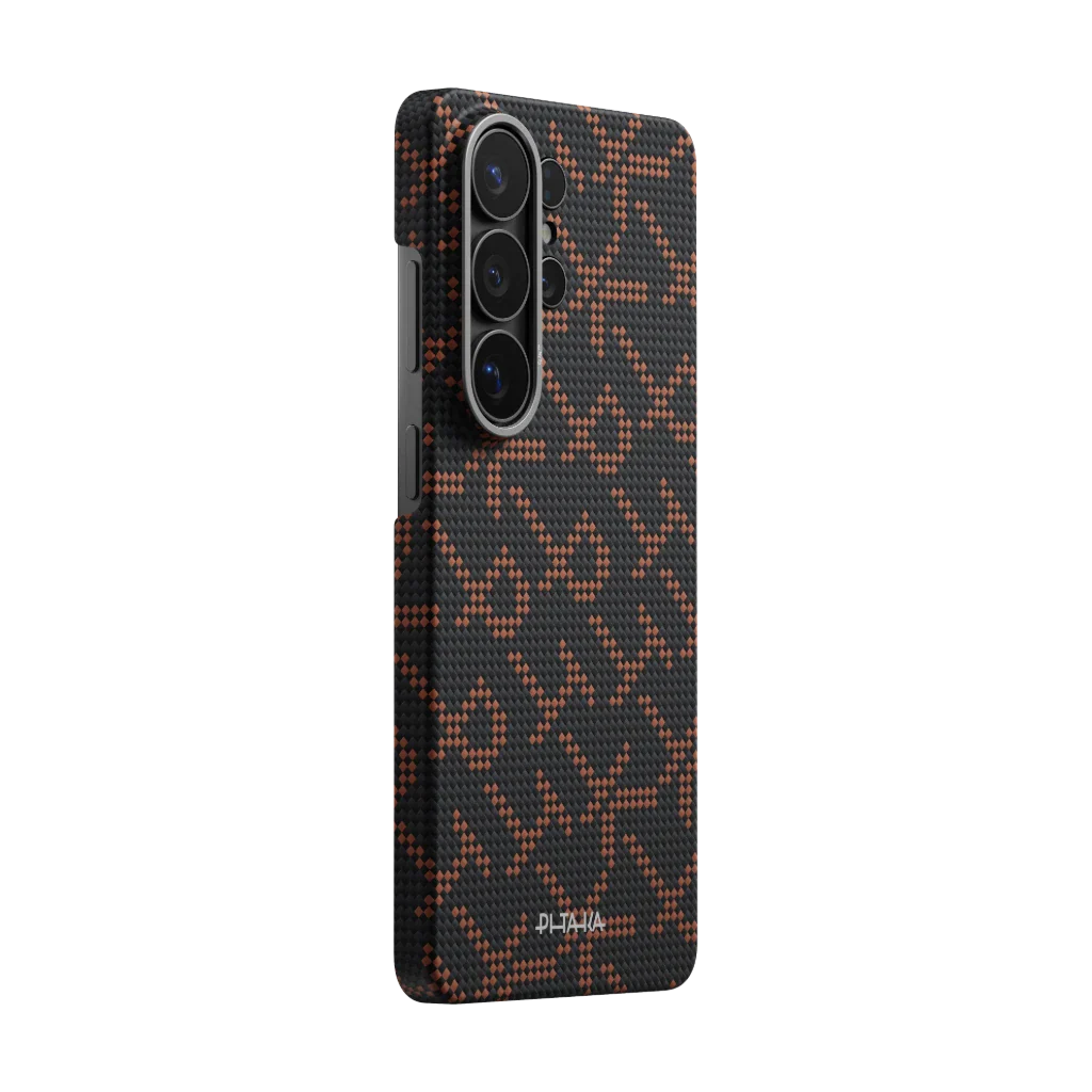 Samsung Galaxy S26 Ultra Edge Case PITAKA Leaping - Orange Black (Aaron Button)