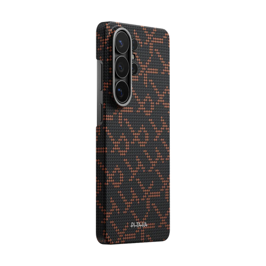Samsung Galaxy S26 Ultra Edge Case PITAKA Leaping - Orange Black (Aaron Button)