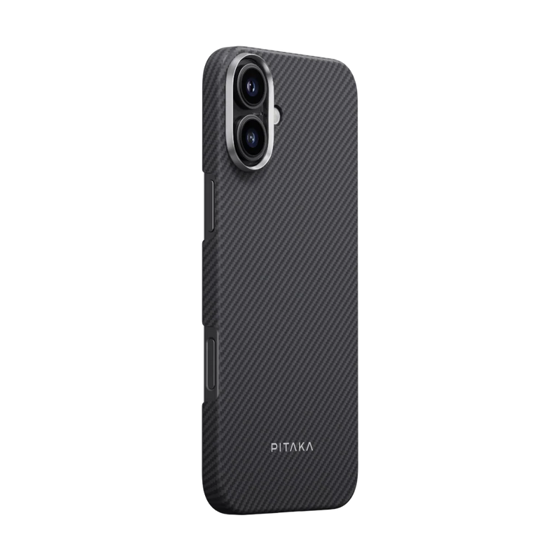 Black & Grey Ultra Slim- Tactile Woven Case for iPhone 16 Plus